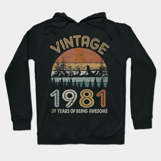 39 Years Old Retro Vintage 1981 39th Birthday Gifts Hoodie by bummersempre66